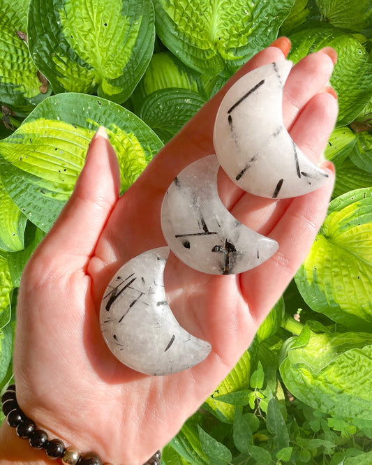 Tourmaline in Quartz Crescent Moon