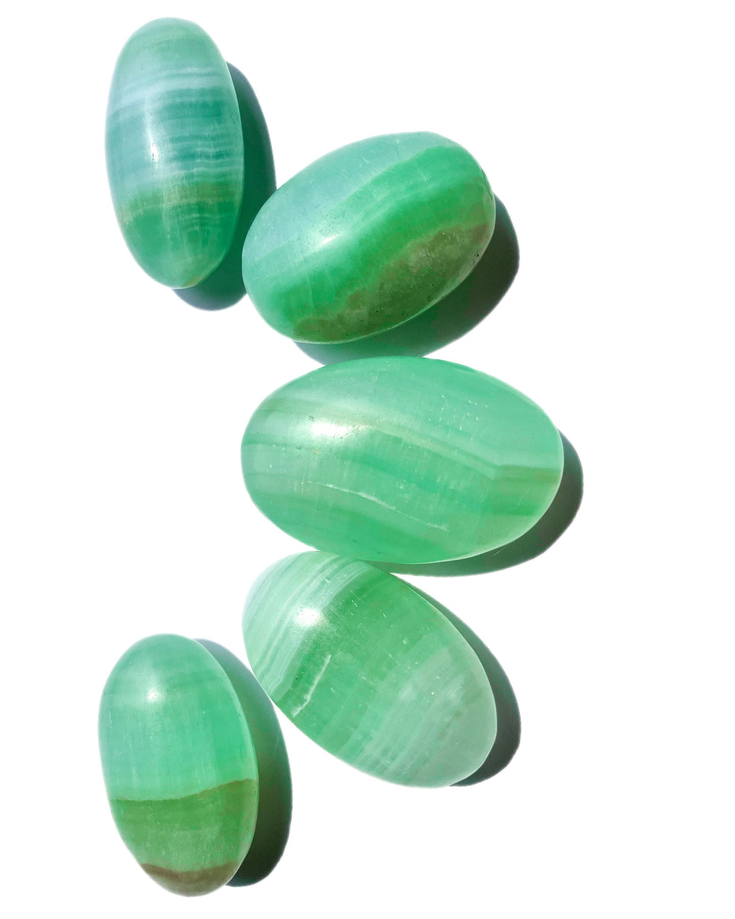 Pistachio Calcite Palm Stone
