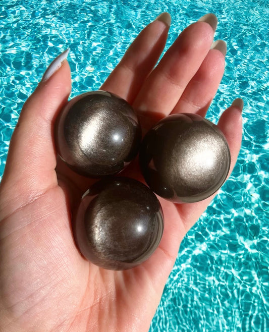Silver Sheen Obsidian Sphere
