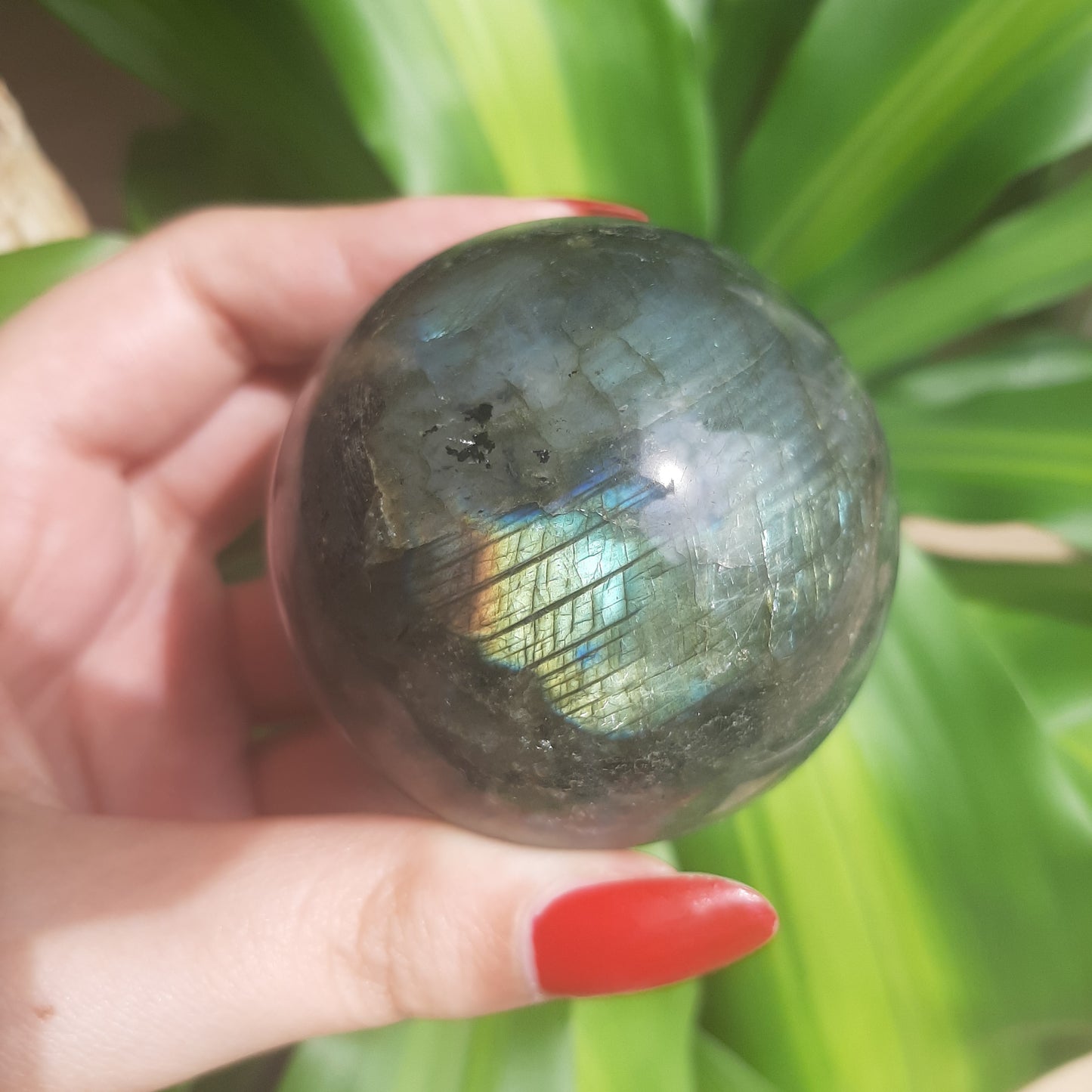 Rainbow Flash Labradorite Sphere