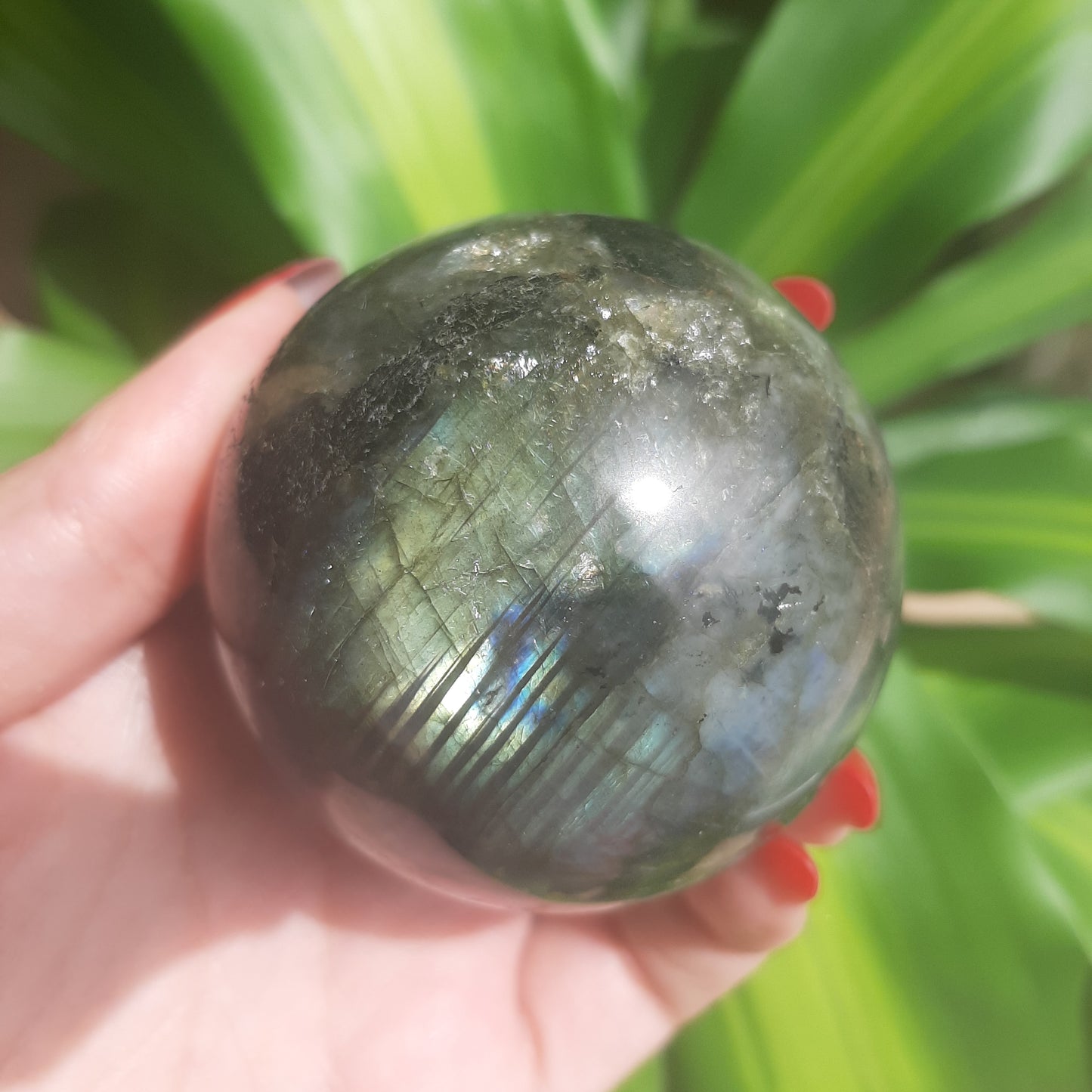 Rainbow Flash Labradorite Sphere