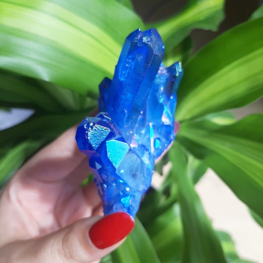 Blue Aura Quartz Cluster