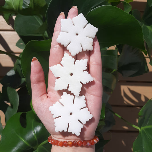 White Jade Snowflake Carving