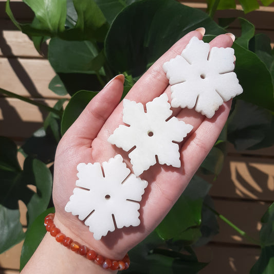 White Jade Snowflake Carving
