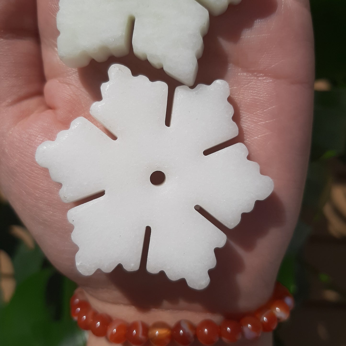 White Jade Snowflake Carving