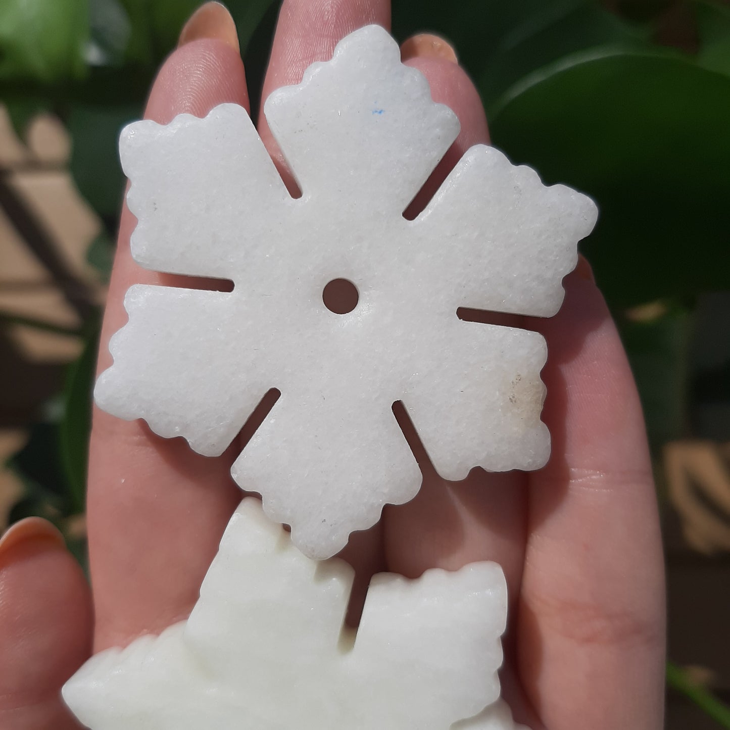 White Jade Snowflake Carving