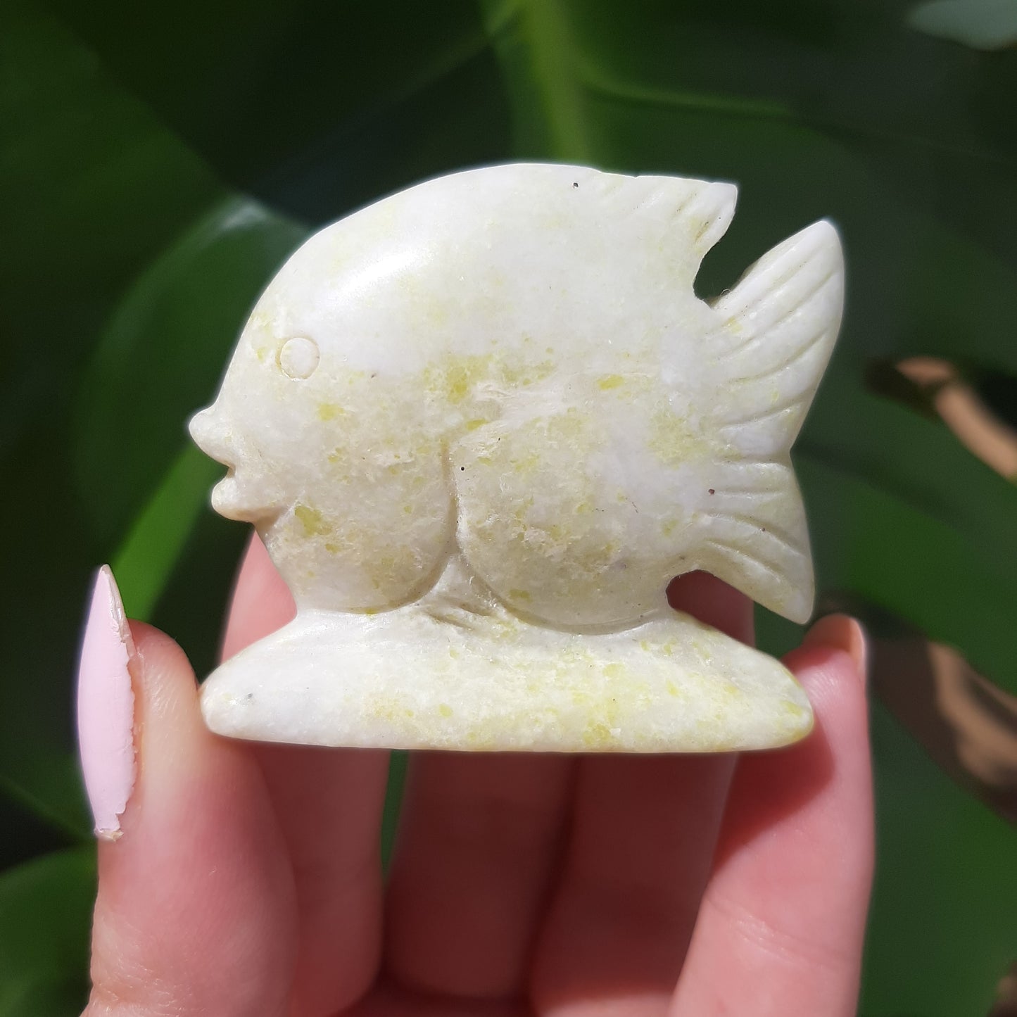 Yellow Jade Fish Carving