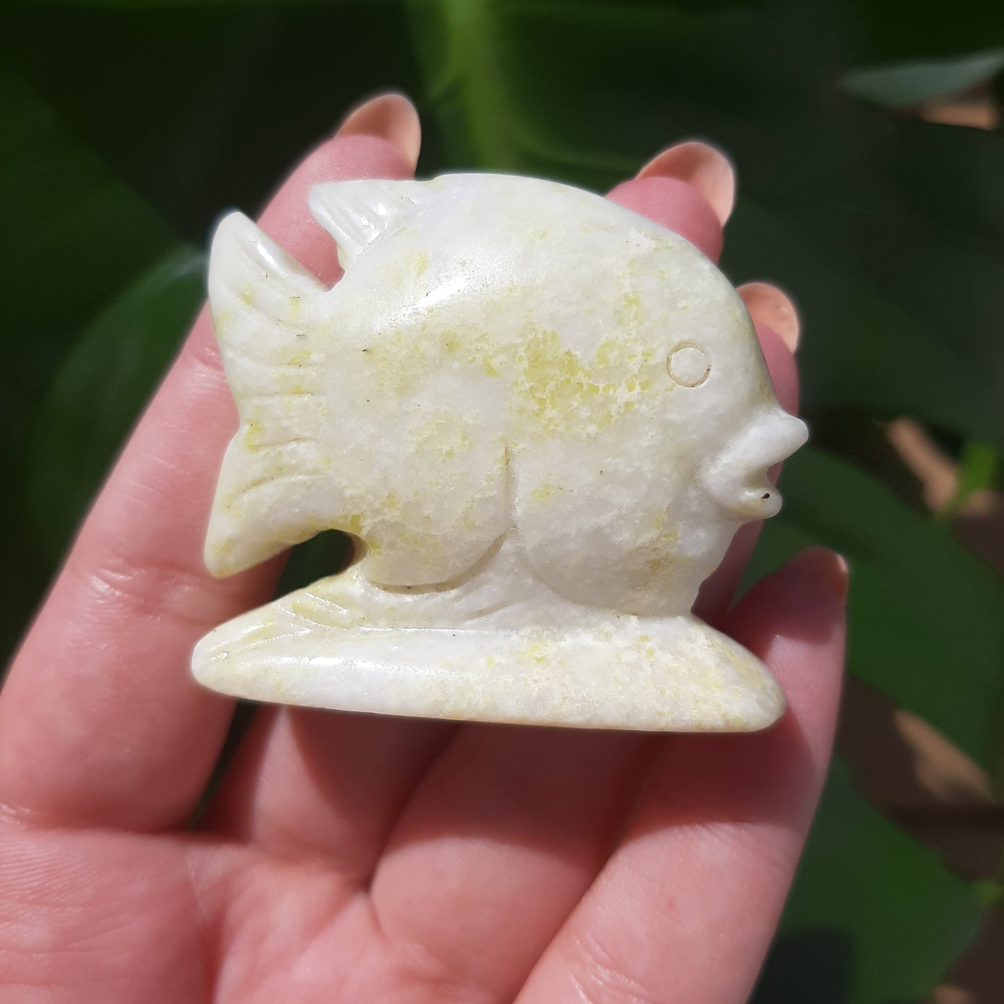 Yellow Jade Fish Carving