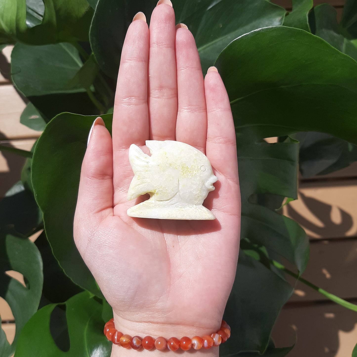 Yellow Jade Fish Carving