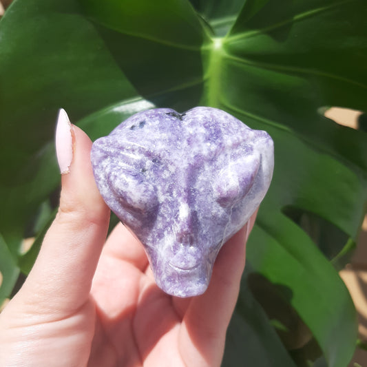 Lepidolite Alien Head