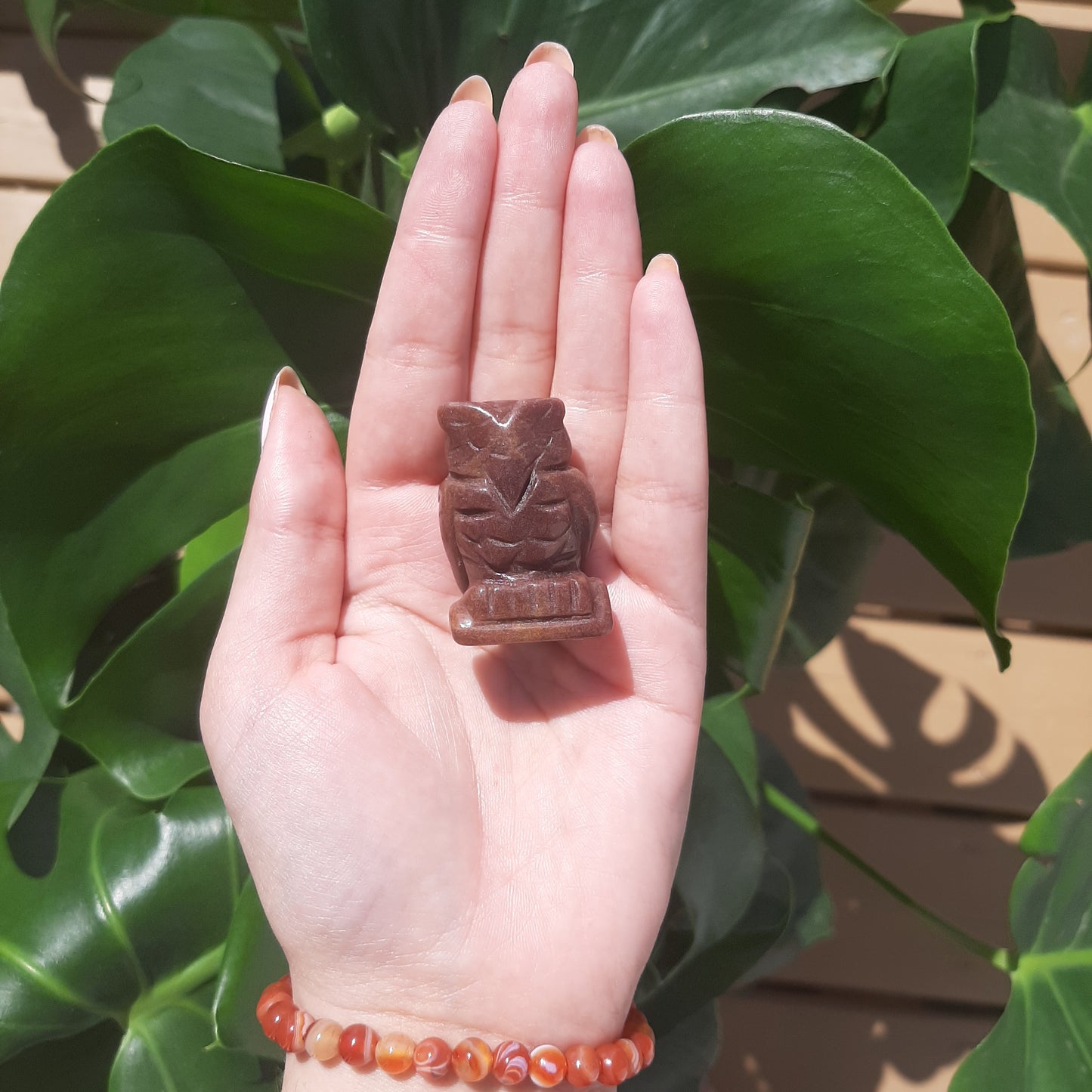 Strawberry Quartz Owl