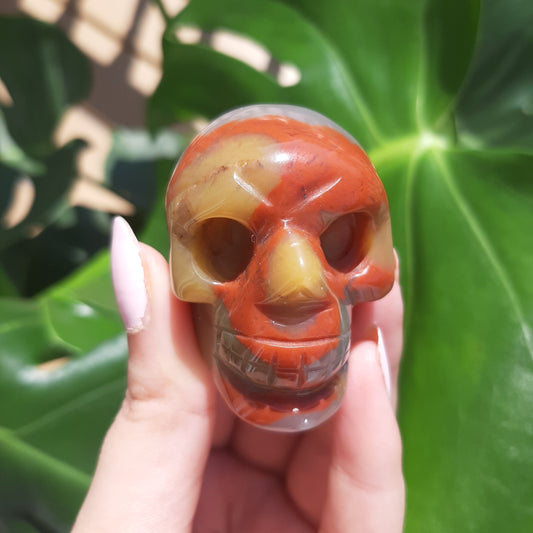Red Jasper x Agate Skull