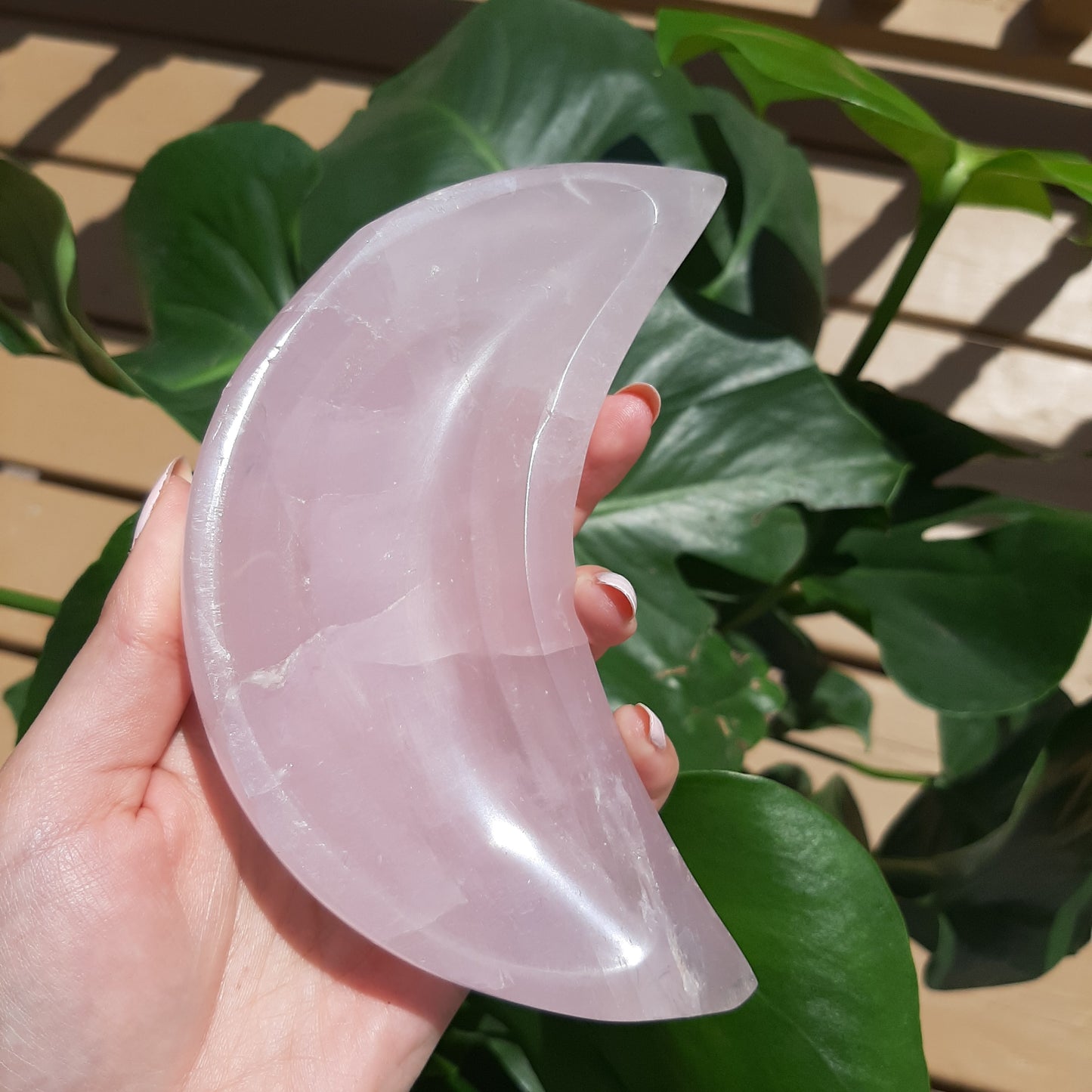 Large Rose Quartz Moon Bowl