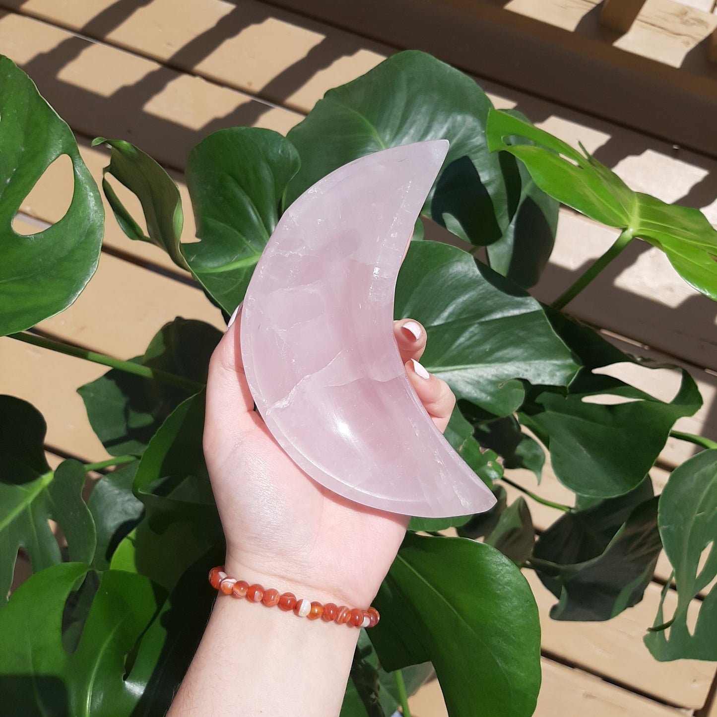 Large Rose Quartz Moon Bowl