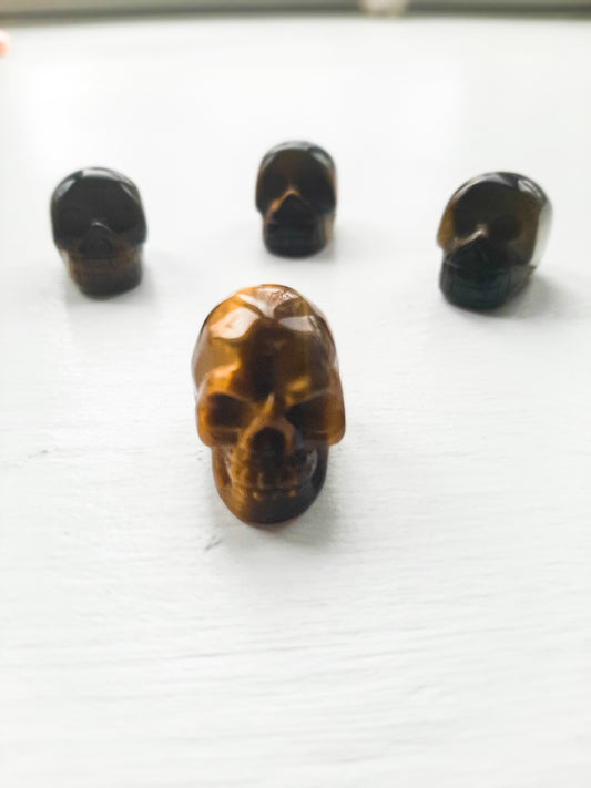 Tiger's Eye Mini Skull