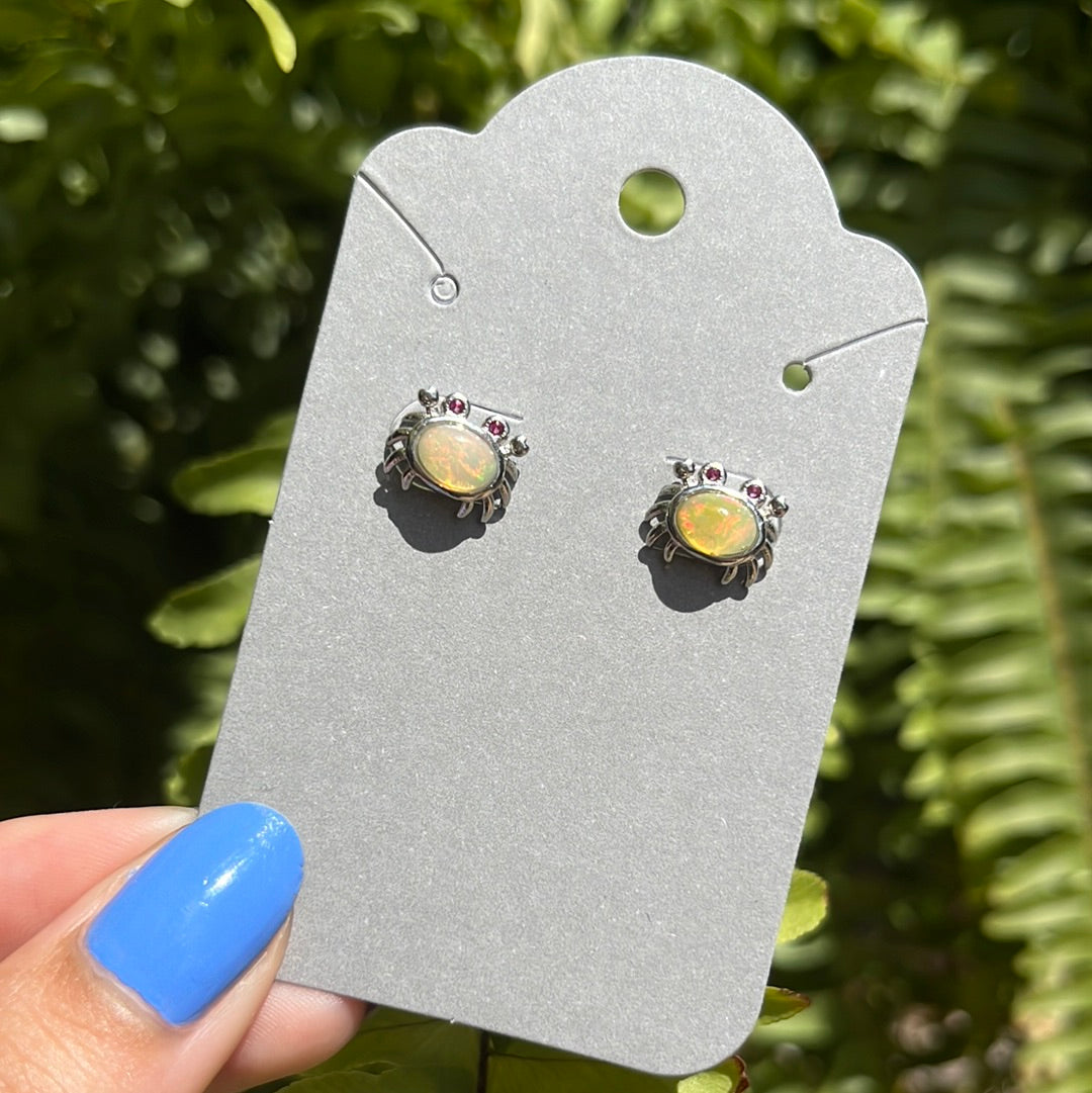 Opal Crab Earrings