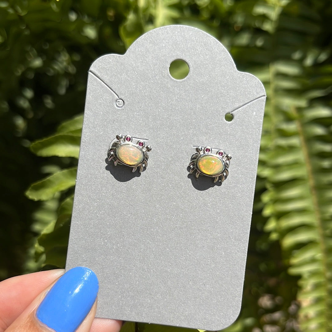 Opal Crab Earrings