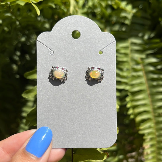 Opal Crab Earrings