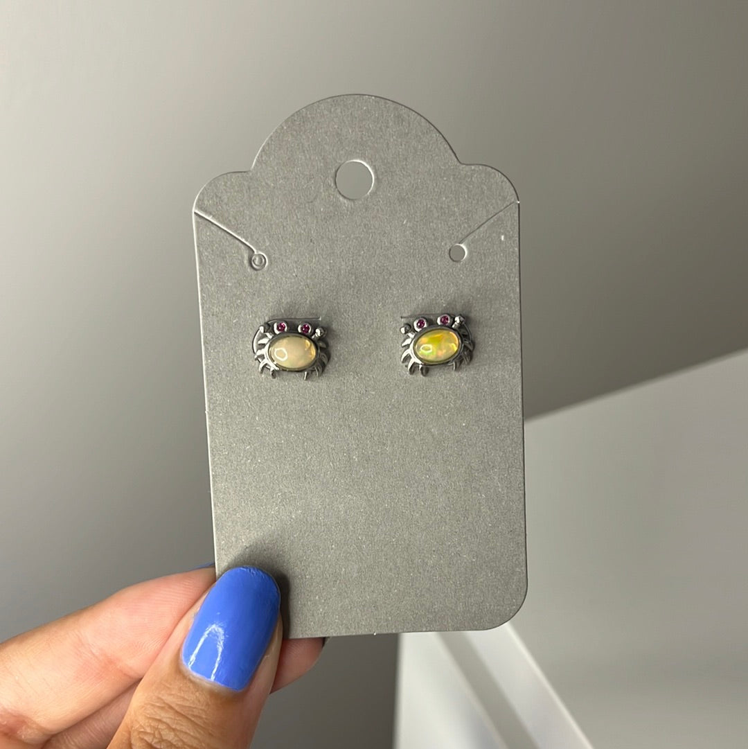 Opal Crab Earrings
