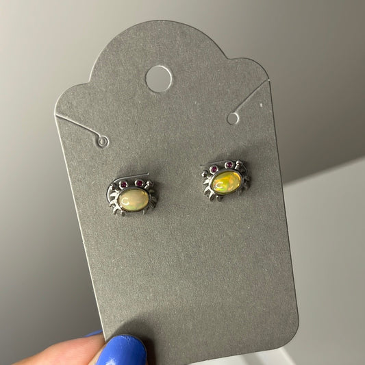 Opal Crab Earrings