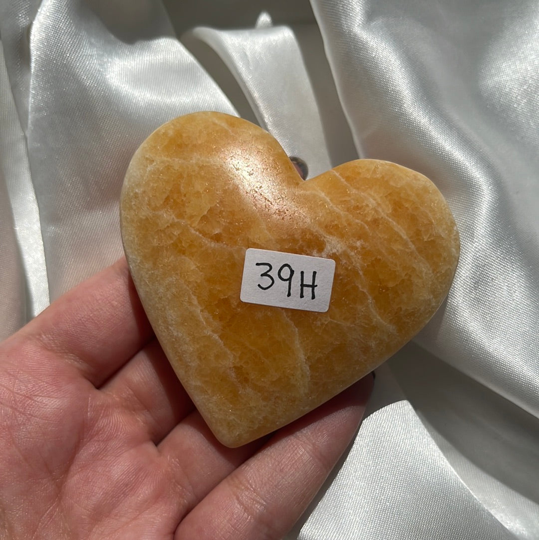 Orange Calcite Large Heart