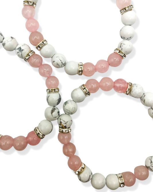 Rose Quartz + Howlite Bracelet