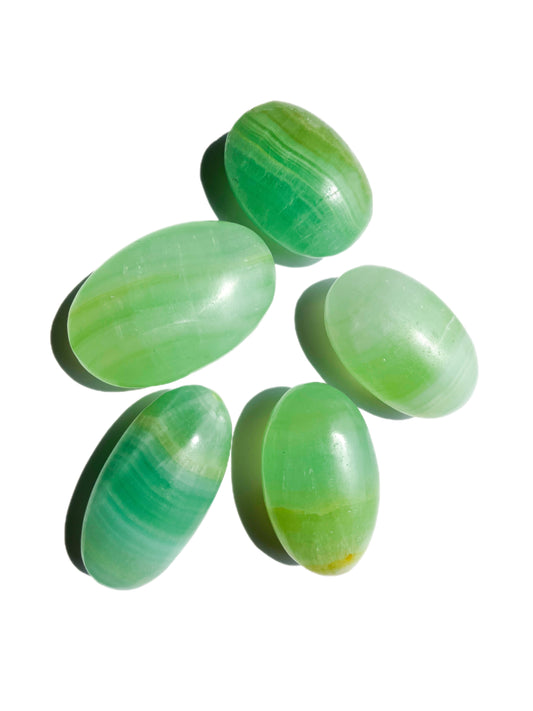 Pistachio Calcite Palm Stone