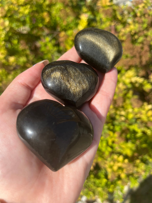 Golden Sheen Obsidian Heart