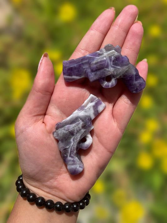 Dream Amethyst Pistol Carving