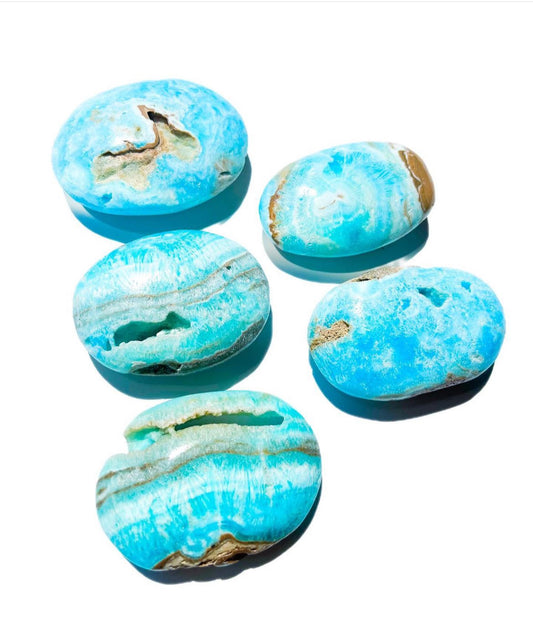 Blue Aragonite Palm Stone