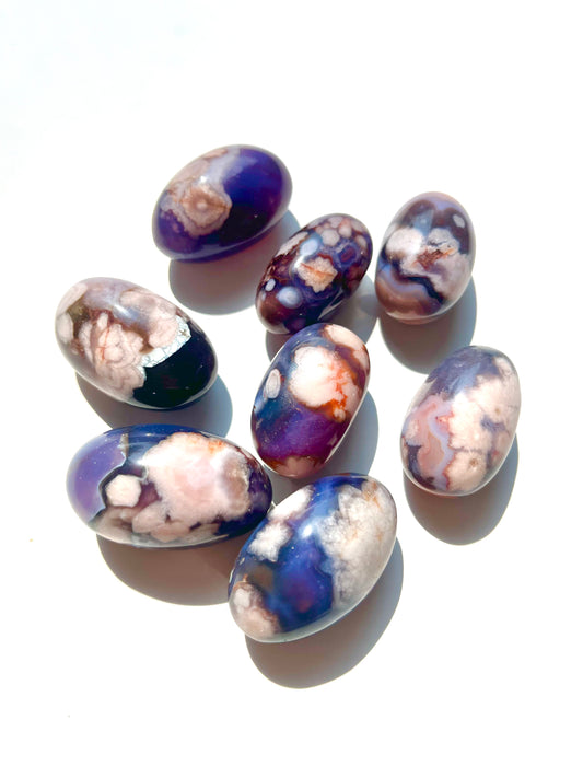 Blue Flower Agate Large Tumble