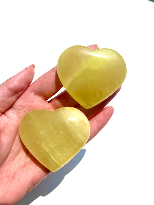 Lemon Calcite Heart