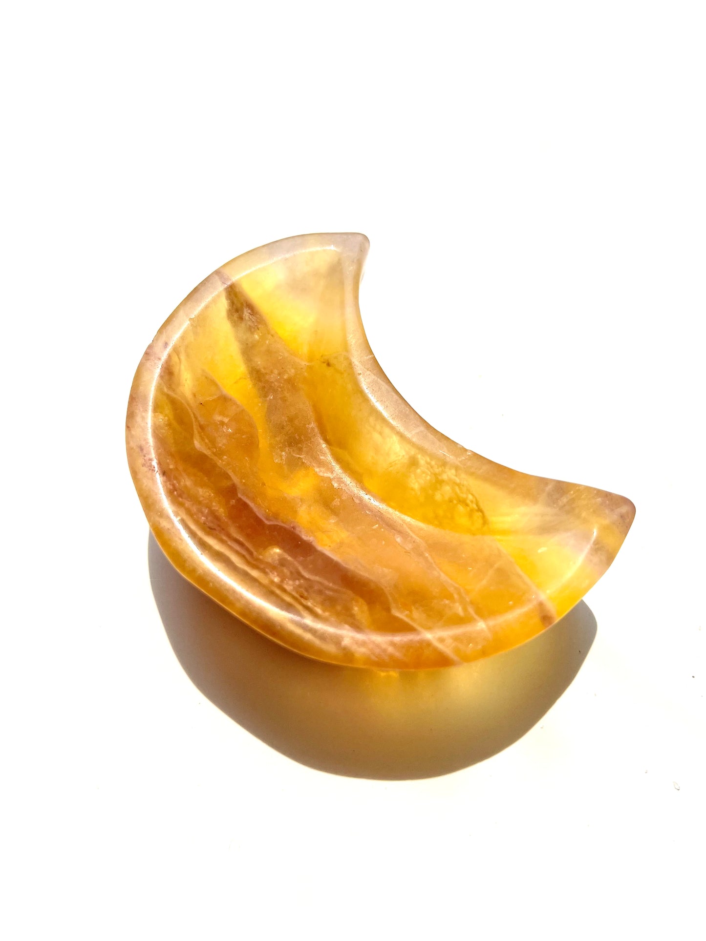 Yellow Fluorite Moon Bowl