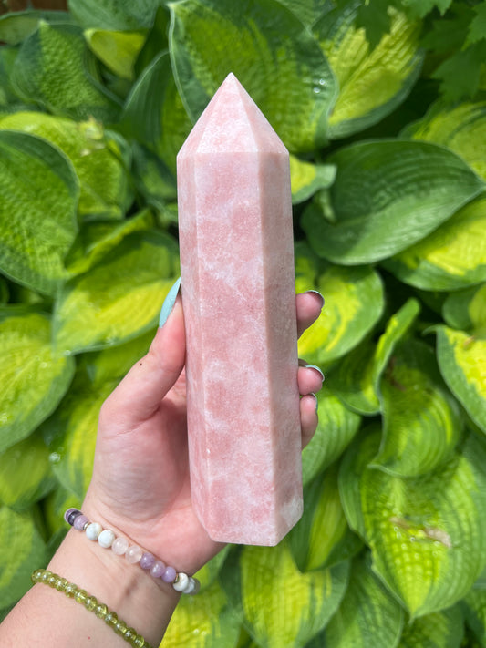 Large Pink Opal Tower