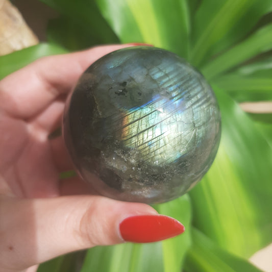 Rainbow Flash Labradorite Sphere