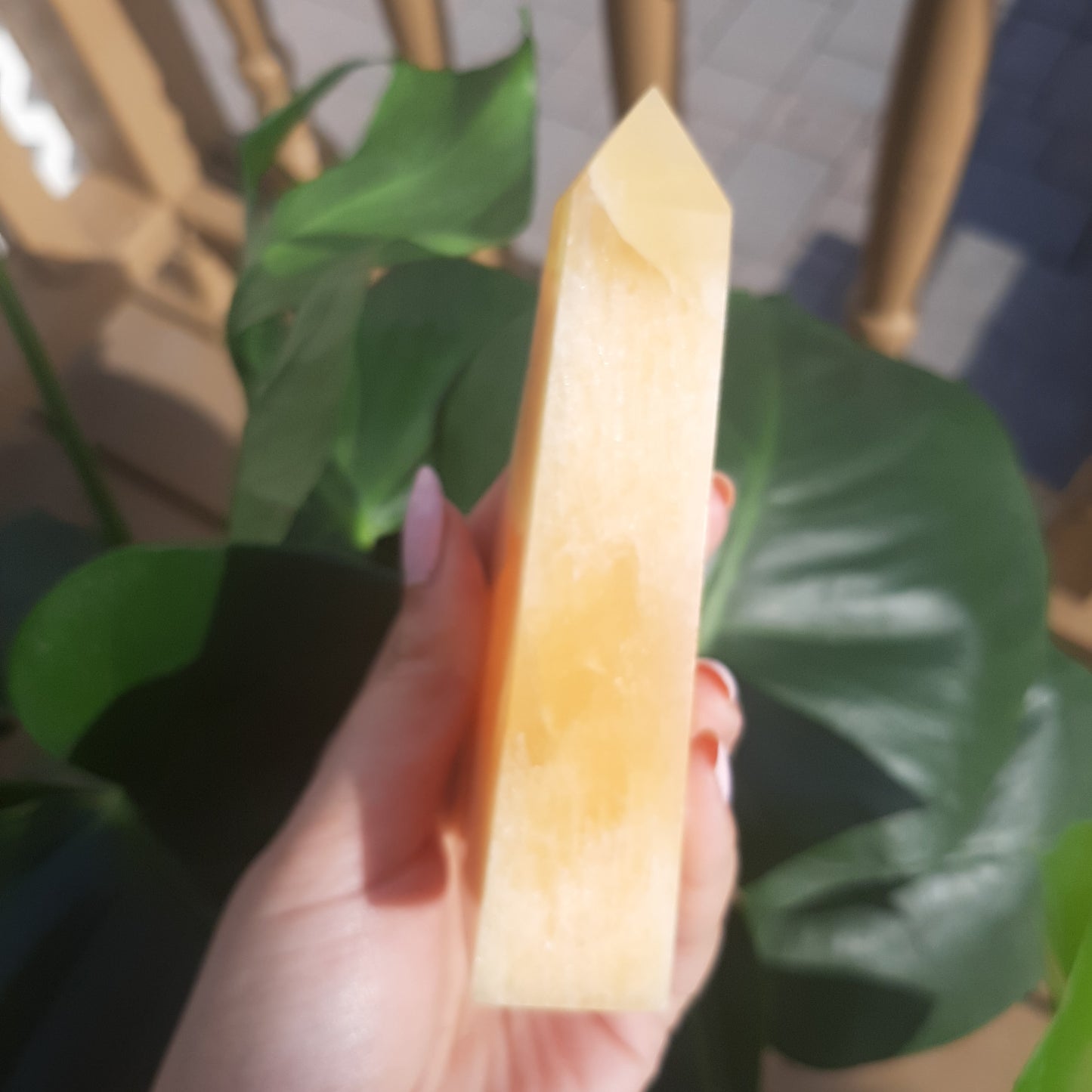 Orange Calcite Half Raw Tower