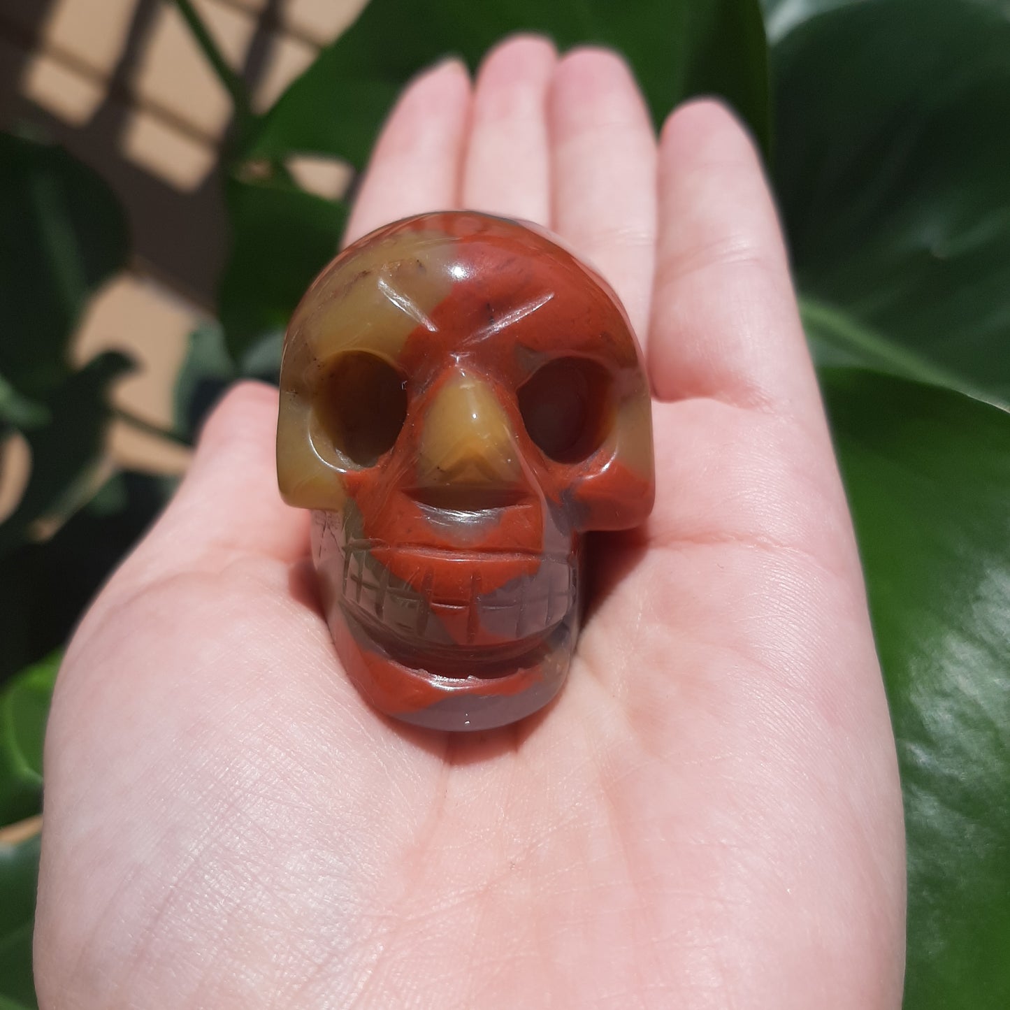 Red Jasper x Agate Skull