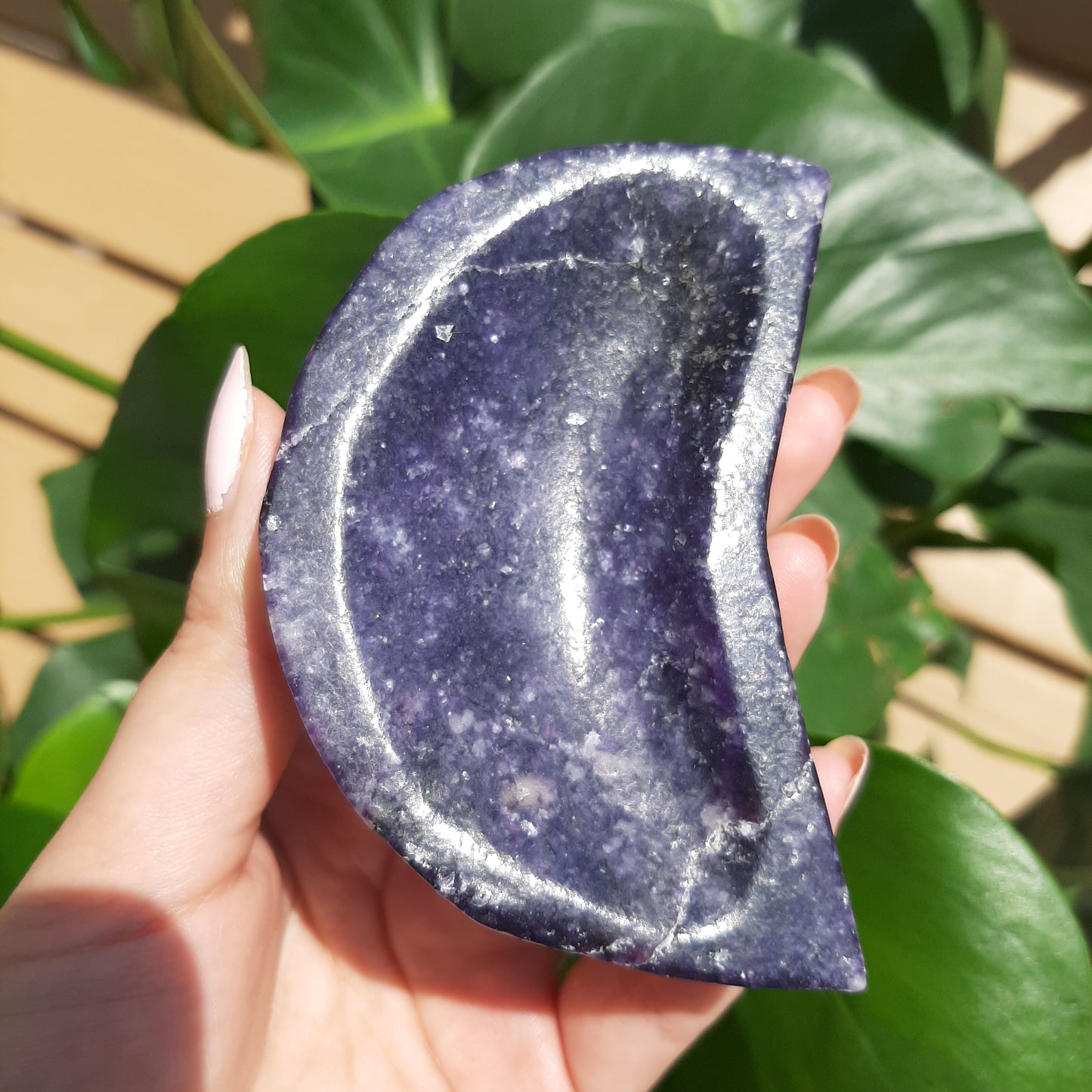 Lepidolite Moon Crescent Bowl