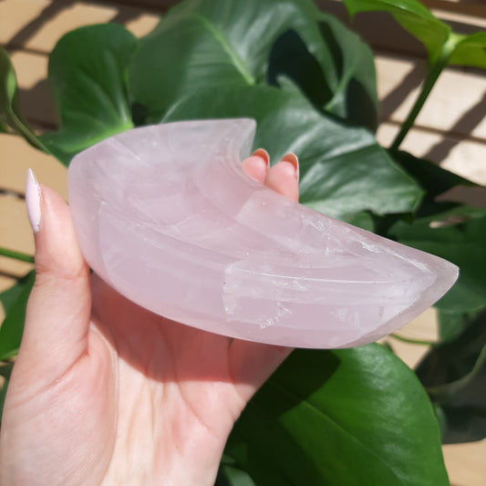 Large Rose Quartz Moon Bowl