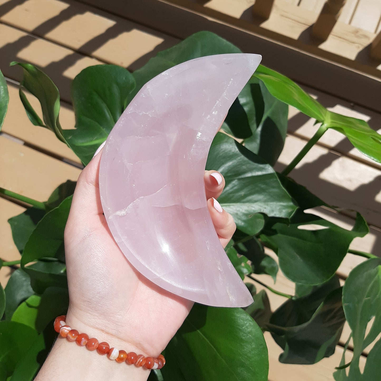 Large Rose Quartz Moon Bowl