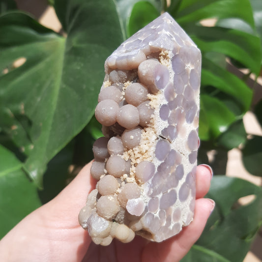 Grape Agate Half Polished Point