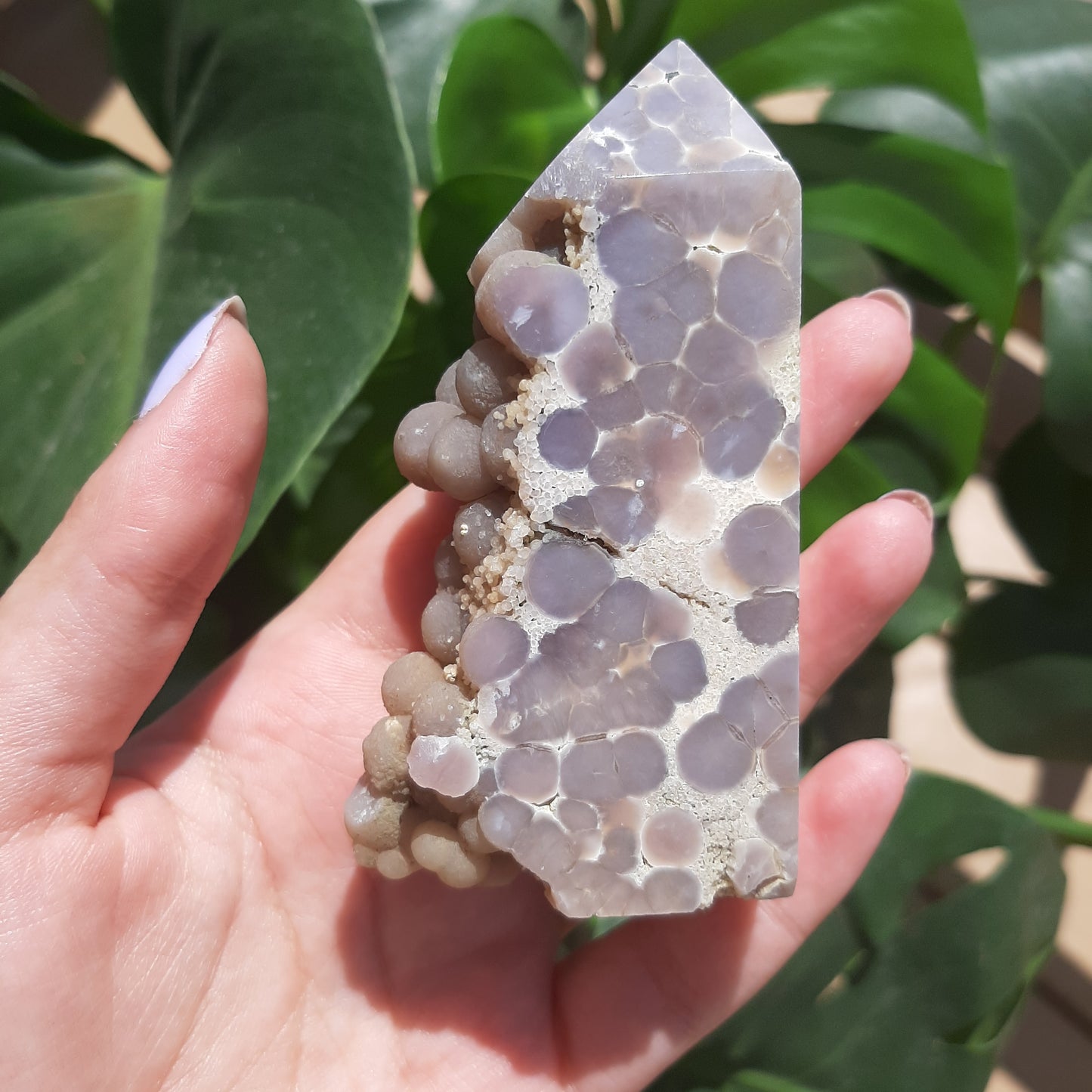 Grape Agate Half Polished Point