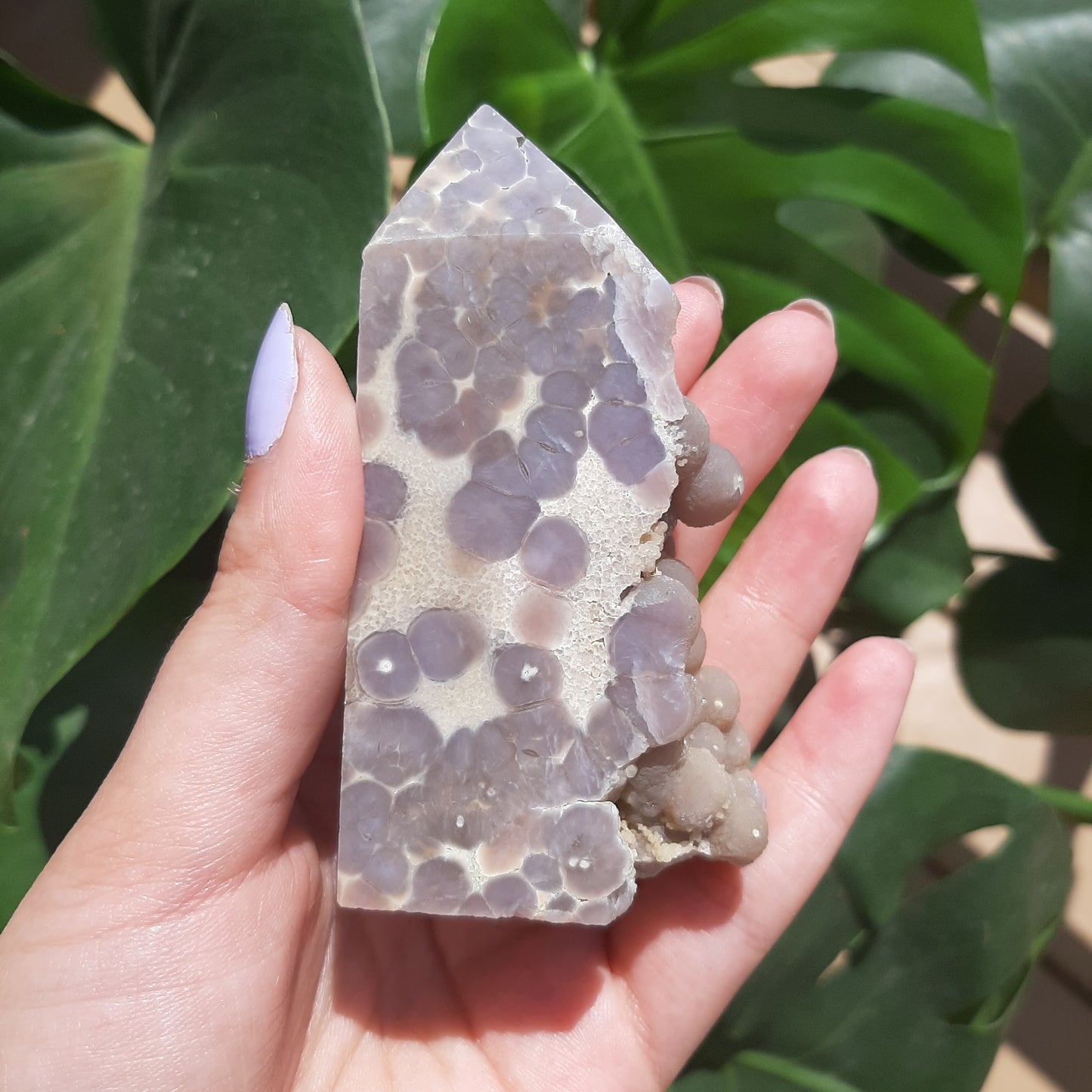 Grape Agate Half Polished Point