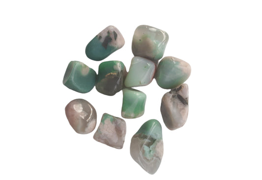 Green Flower Agate Tumble Stone