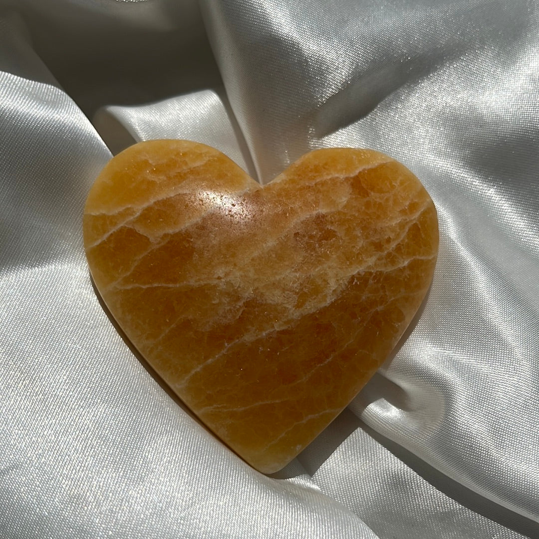 Orange Calcite Large Heart