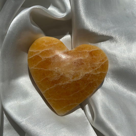 Orange Calcite Large Heart